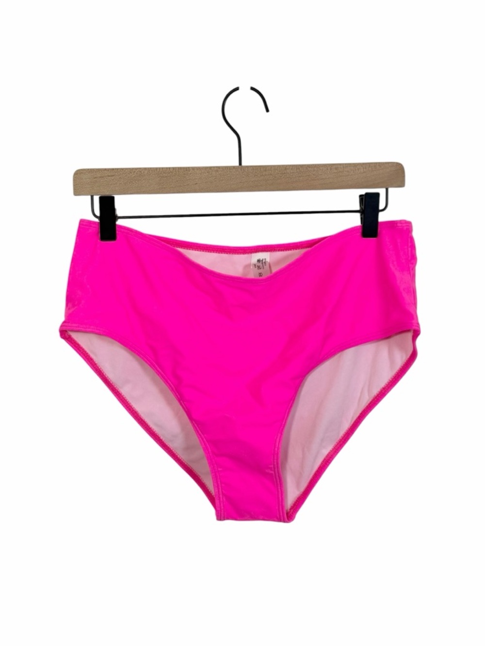Neon Pink Bikini Bottom XL High Cut Swim Bottom Bright Pink Swimwear